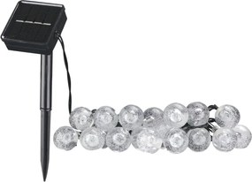 LED Solare catena decorativa BUBBLE GLASS 20xLED/8 funzioni 4,85 m 600 mAh IP44