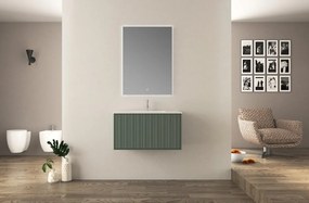 Mobile da bagno sotto lavabo BADEN HAUS DOMINO verde opaco L 80 x H 43 x P 46 cm 1 cassetto, lavabo non incluso