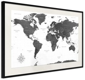 Poster  The World in Black and White  Cornice Quadri Cornice nera con pass-partout, Larghezza x Altezza Home decor 60x40