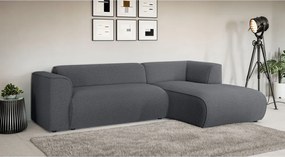 Divano angolare grigio scuro (con penisola a destra/con chaise lounge) Merid – Ropez