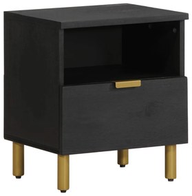 Comodino Nero 40x33x46 Cm İn Legno Multistrato /