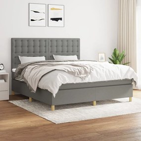 Giroletto A Molle Con Materasso Grigio Scuro 160x200 Cm Tessuto /