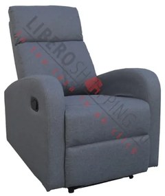 Poltrona relax manuale reclinabile FORTUNA in tessuto GRIGIO