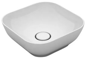 Lavabo da appoggio Quadro OLYMPIA CERAMICA quadrato piletta non inclusa in ceramica L 38 x H 14 x P 20 cm bianco piletta non inclusa