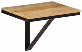 Mensola Da Parete 40x30x32 Cm İn Legno Massello Mango E Ferro /