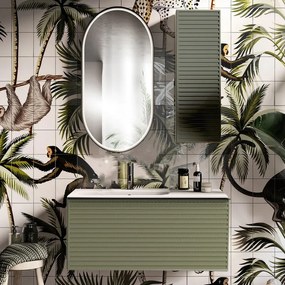 Mobile sottolavabo e lavabo Pixel per vasca centrale verde foglia L 80 x H 40 cm 1 cassetto
