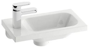 Ravak XJGL1100000 - Lavabo sospeso CHROME 40x22 cm in marmo colato/bianco