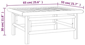 Set Salotto da Giardino 9pz con Cuscini Grigio Chiaro Bambù