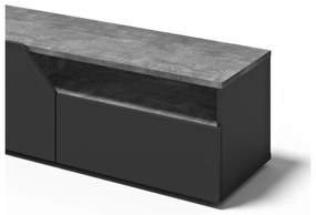 Tavolo TV nero in cemento 180x38 cm Verone - TemaHome