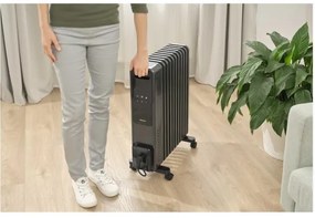 Sencor - Radiatore ad olio con 11 elementi 1000/1200/2400W/230V Wi-Fi nero