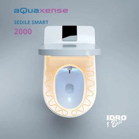 Sedile wc riscaldato multifunzione con bidet integrato e controlli wireless Smart 2000 L50,8 x P37,9 x H15,1cm