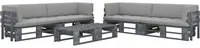 Set Divani a Pallet e Cuscini 6 pz in Pino Impregnato Grigio cod mxl 48014