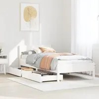 Letto senza Materasso Bianco 90x200 cm Legno Massello di Pino 3301759