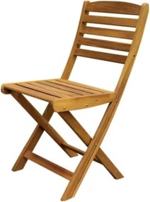 Sedia Pieghevole in Legno di Acacia FSC 40x53x82 cm – Senza Braccioli, Compatta e Robusta