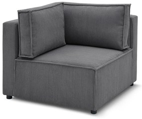 Modulo divano in velluto a coste variabile grigio scuro Nihad modular - Bobochic Paris