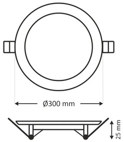 Lampada LED da incasso CIRCLE LED/24W/230V 6500K diametro 30 cm bianco