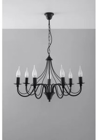 Lampadario a sospensione con catena MINERWA 7 7xE14/40W/230V nero