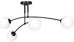 Lampadario a sospensione con supporto rigido PREGOS 4xE14/10W/230V nero