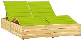 Prendisole Doppio E Cuscini Verde Brillante İn Pino Impregnato /