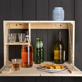 Mobile Bar A Muro Con Mensola Ribaltabile M Naturale /