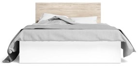 Letto matrimoniale in rovere bianco/naturale con contenitore 140x190 cm Sahara - Marckeric