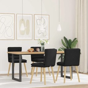 Sedie Da Pranzo 4 Pz Nere İn Tessuto /