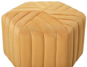 Pouf velluto giallo senape MURIETTA Beliani