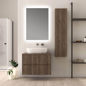 Mobile bagno cannettato 80 cm finitura noce Palermo