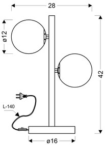 Lampada da tavolo KAMA 2xG9/28W/230V