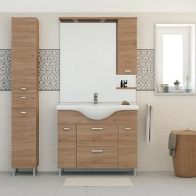Mobile bagno con lavabo L 100 x H 80 x P 33.5 cm rovere nabucco 2 cassetti per vasca centrale Rimini