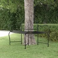 Panchina per Albero 150 cm Nera in Acciaio cod mxl 45913