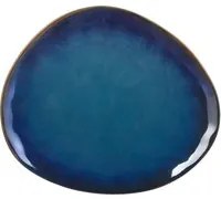 Piatto frutta triangolare in ceramica blu
