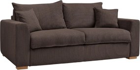 Divano marrone allungabile con rivestimento in velluto a coste 225 cm Augustin – Bobochic Paris