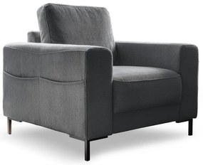 Poltrona in velluto a coste grigio scuro Lofty Lilly - Miuform