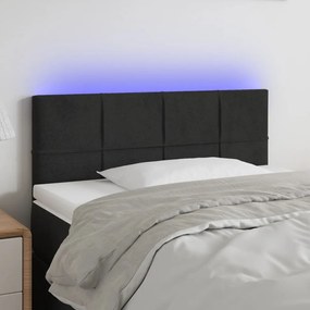 Testiera A Led Nera 90x5x78/88 Cm İn Similpelle /