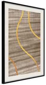 Poster  Golden Stripes  Cornice Quadri Cornice nera con pass-partout, Larghezza x Altezza Home decor 20x30