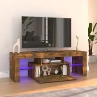 Mobile Porta TV con Luci LED Rovere Fumo 120x35x40 cm 815666