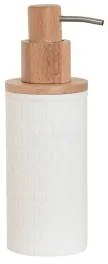 Dispenser di Sapone Home ESPRIT Bianco Naturale Resina Bambù 8 x 7 x 21 cm
