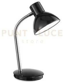 Lampada da tavolo in metallo colore nero orientabile 1 luce attacco...