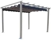 Pergola da Giardino 3x4 m in Alluminio Tortora Telo Grigio