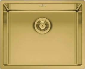 Lavello sottotop 1 vasca in inox oro PYRAMIS Astris L 40 x L 50 cm