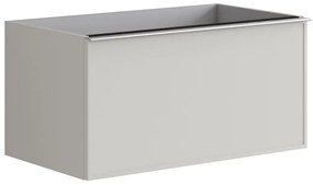 Mobile da bagno sotto lavabo Pixel frame grigio pastello laccato opaco L 80 x H 40 x P 45.5 cm 2 cassetti, lavabo non incluso