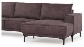 Divano angolare in similpelle marrone scuro (angolo destro) Copenhagen - Scandic