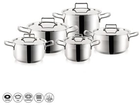 Set di pentole in acciaio inox da 10 pezzi Anett - Orion