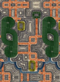 Christian Lacroix Carta da parati En Allant Aux Baux Grasscloth - Cypres