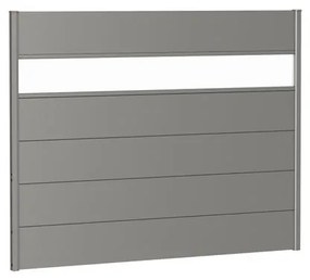 Frangivista in acciaio BIOHORT con vetro, grigio quarzo metallizzato 180 x 137 cm, spessore 44 mm