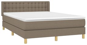 Giroletto a molle con materasso tortora 140x190 cm in tessuto
