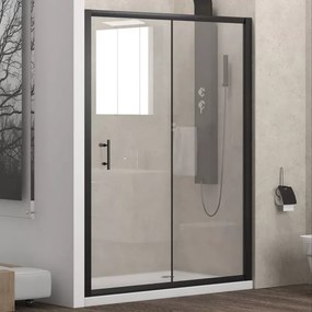Box doccia colore nero 140cm vetro trasparente KFN5000 - KAMALU