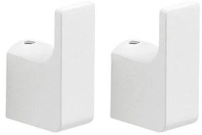 Gedy - Set da 2 ganci a parete PIRENEI, bianco opaco