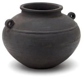 Kave Home - Vaso Mesut di terracotta nero 38,5 cm